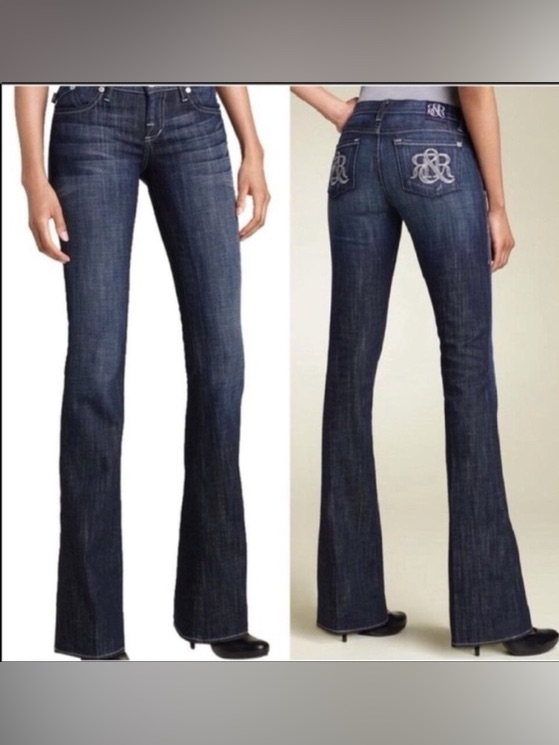 Rock & Republic Kasandra Sz 31 Bootcut Jeans With Embroidered Back Pockets